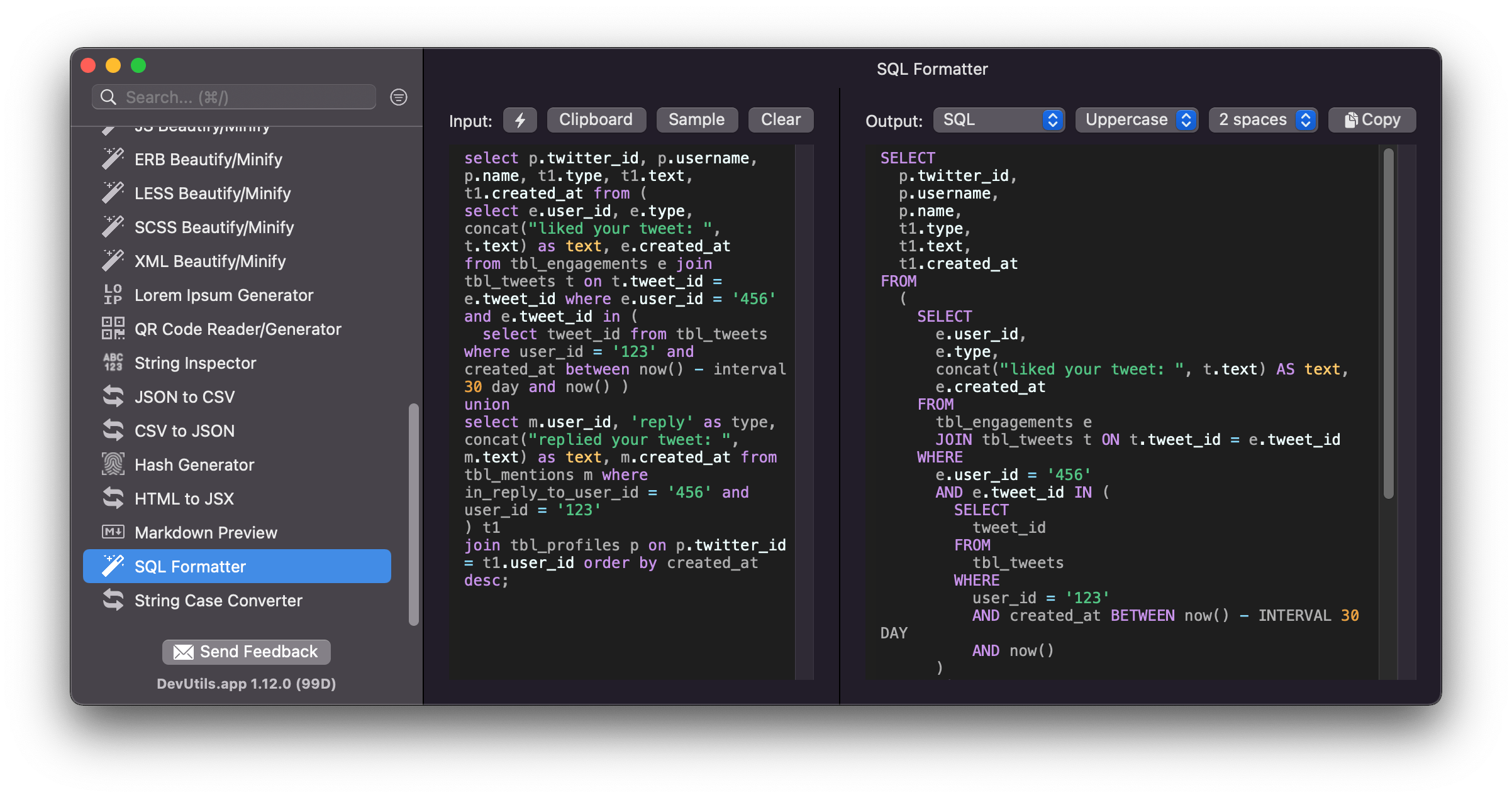 sql-formatter-online-mysql-mariadb-posgresql-pl-sql-devutils-app