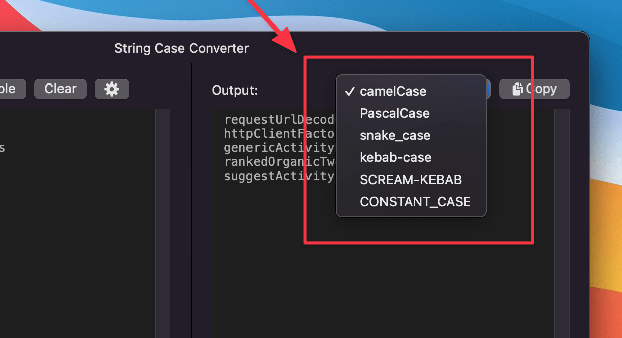 DevUtils.app: String Case Converter Settings