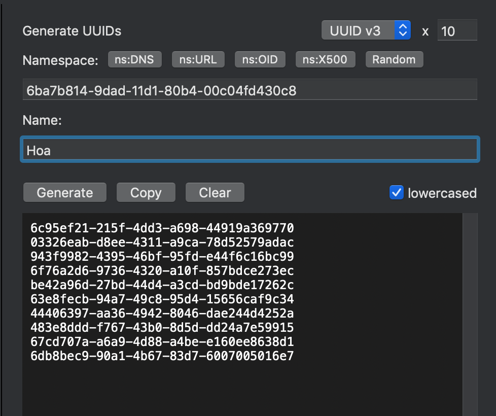 UUID Generator/Decoder